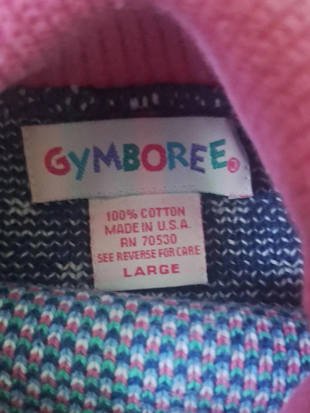 Vintage Gymboree Rainbow Tag Color Block Knit Turtleneck Long Sweater L